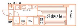 アスミール伊都 1Kの間取図画像