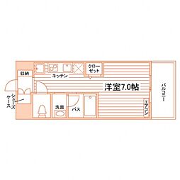 ビレッジ九大前 ワンルームの間取図画像