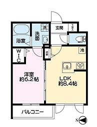 グランディール 1LDKの間取図画像