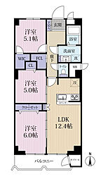 ダイヤシャトー千里 3LDKの間取図画像