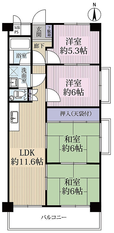 4LDK 間取り