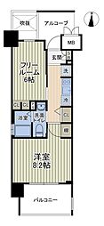 エステムプラザ梅田中崎町3ツインマークスサウスレジデンス 1SKの間取図画像