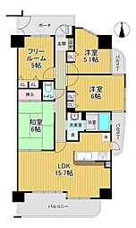 アンビエント京橋グランマージュ 2SLDKの間取図画像