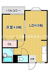 ペントハウス11 1LDKの間取図画像
