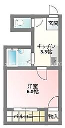 ラ・ルミエール 1Kの間取図画像