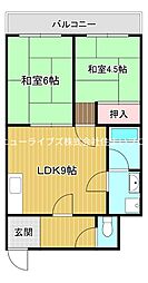 メルヘンハイツ大久保 2LDKの間取図画像