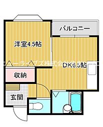 サンシャイン大池 1DKの間取図画像