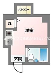 リラッサ大和田 ワンルームの間取図画像