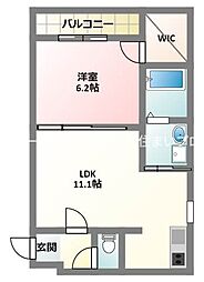 フジパレス萱島 1LDKの間取図画像