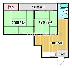 秀和第二ハイツ 2DKの間取図画像