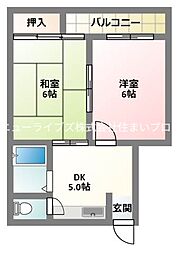秀和第二ハイツ 2DKの間取図画像