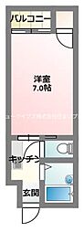 プレアール大池 1Kの間取図画像