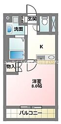 サンフレンドユー 1Kの間取図画像