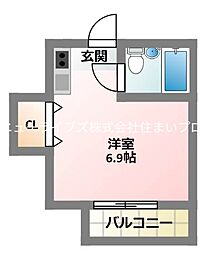 ハイツL ワンルームの間取図画像