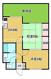 メゾン寺西 2DKの間取図画像