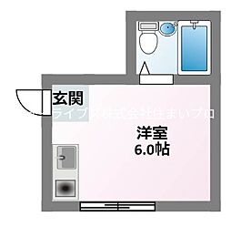 八坂ハイツ ワンルームの間取図画像