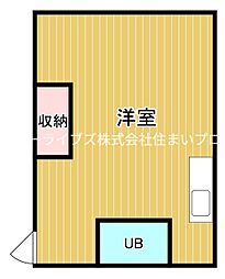 宝龍マンション ワンルームの間取図画像