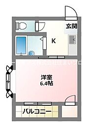 ラウレア門真 1Kの間取図画像