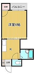 ハイツまゆみ 1Kの間取図画像