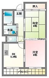 メゾン・ラ・フォーレ 2DKの間取図画像