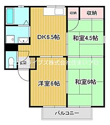 K・クレール 3DKの間取図画像