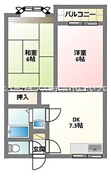 大丸マンション 2DKの間取図画像