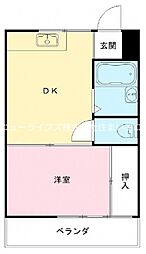 宮前ハイム 1DKの間取図画像