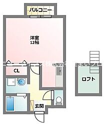 ハイツコヘイC棟 ワンルームの間取図画像