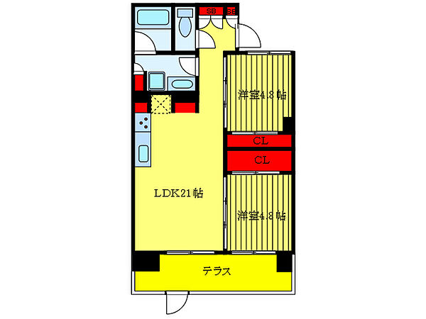 東京都北区王子5丁目(賃貸マンション2LDK・1階・52.45㎡)の写真 その2