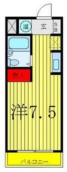 東京都板橋区東坂下1丁目(賃貸マンション1R・4階・16.38㎡)の写真 その2