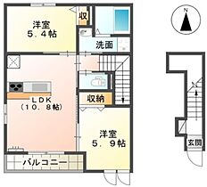 静岡県浜松市中央区海老塚2丁目（賃貸アパート2LDK・2階・54.58㎡） その2