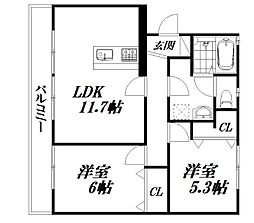 間取図画像 2LDK