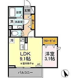 ルーチェ 1LDKの間取図画像
