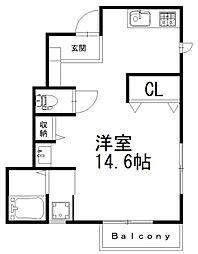 敷島village ワンルームの間取図画像