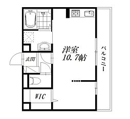 クレシア ワンルームの間取図画像