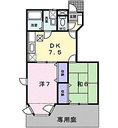 VILLAAMITYC 2DKの間取図画像