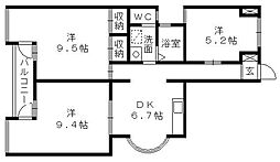 レインボープラザ 3DKの間取図画像