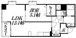 LaurelCourt田町 1LDKの間取図画像