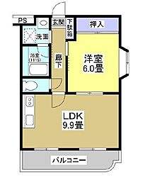エクセル・パル 1LDKの間取図画像