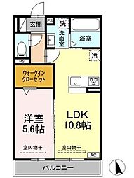 シリウス 1LDKの間取図画像