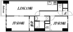 パークビュー四ツ池 2LDKの間取図画像