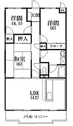 ヴィラクリア 3LDKの間取図画像