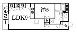 アルコV 1LDKの間取図画像