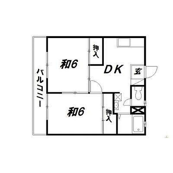 静岡県浜松市中央区薬新町(賃貸アパート2DK・2階・43.12㎡)の写真 その2