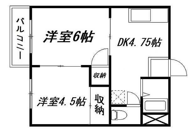 静岡県浜松市中央区佐藤1丁目(賃貸アパート2DK・2階・34.26㎡)の写真 その2