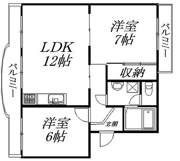 静岡県浜松市中央区楊子町(賃貸マンション2LDK・3階・55.70㎡)の写真 その2