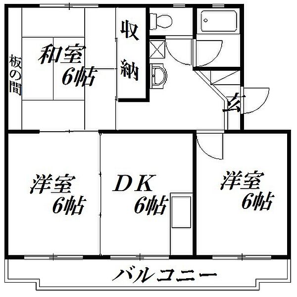 静岡県浜松市中央区本郷町(賃貸マンション3DK・3階・56.20㎡)の写真 その2