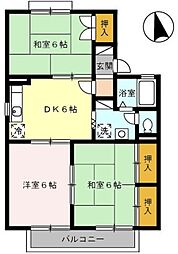 コモドハウス 3DKの間取図画像