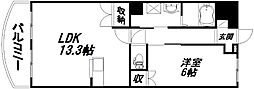 グランドゥール 1LDKの間取図画像