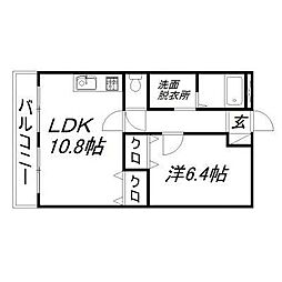 エポック・パレス 1LDKの間取図画像